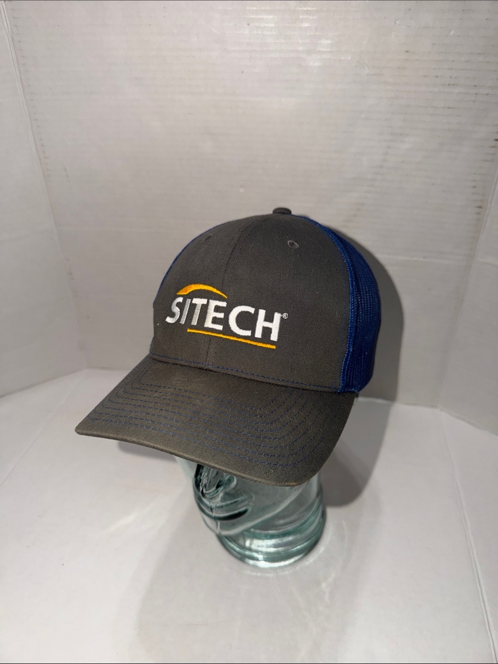 SITECH Gray and Blue Logo Trucker Cap